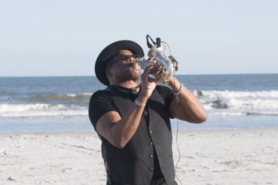 Charleston wedding saxophone player Dave on Folly Beach
