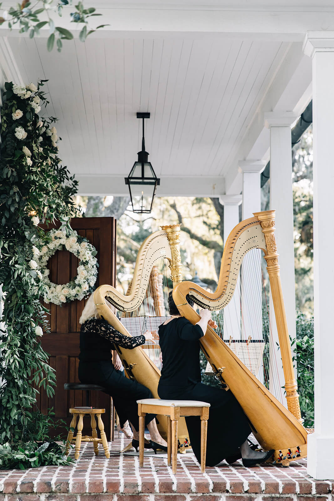 Wedding ceremony with harp quartet at Palmetto Bluff in Bluffton, SC | Charleston Virtuosi